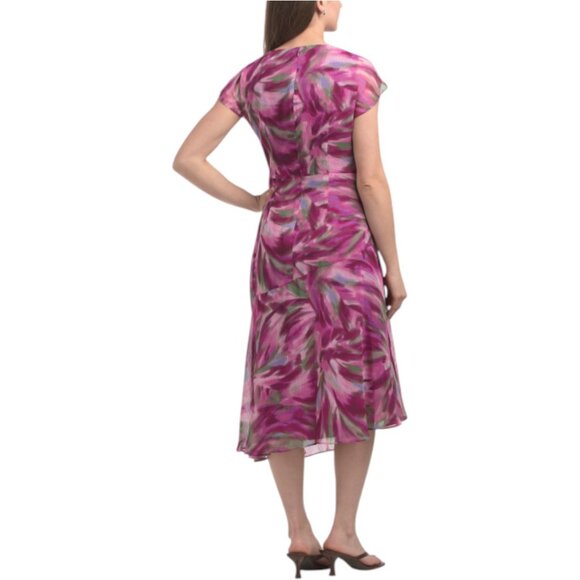 MAGGY LONDON Asymmetrical Midi Dress With Cowl Neck - Picture 2 of 4